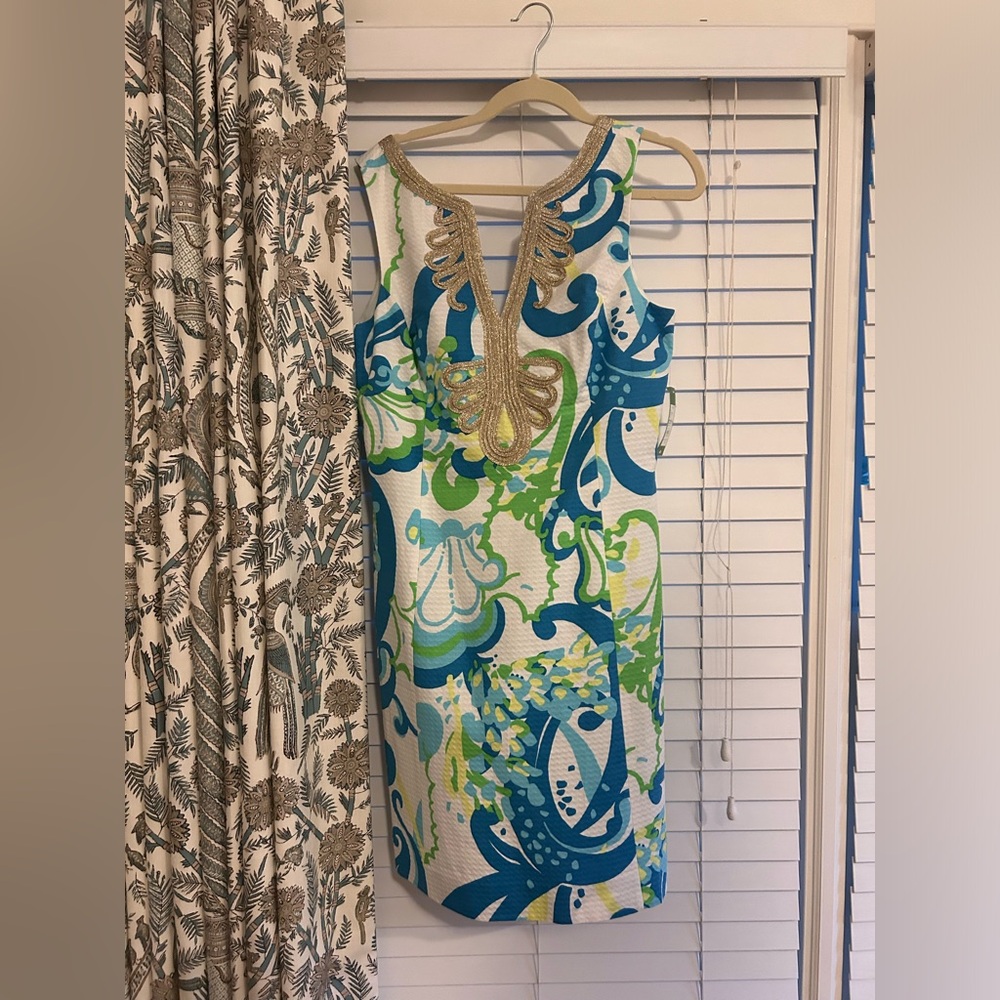 Lilly Pulitzer Janice resort white crystal coast shift dress size 10 NWT